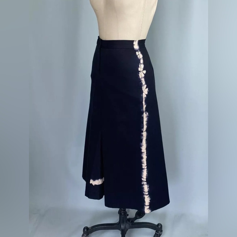 Gunex Classic Navy cotton twill dyed Knee-Length Skirt